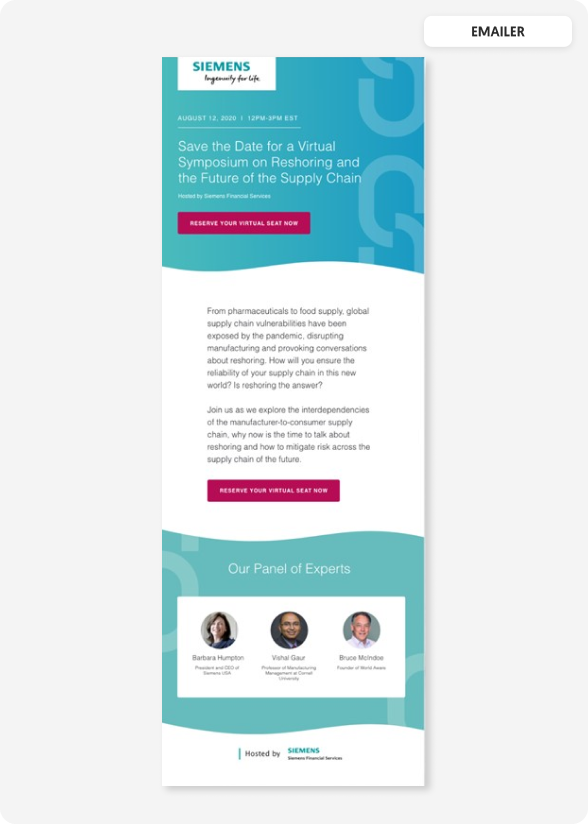 Siemens Virtual Symposium emailer