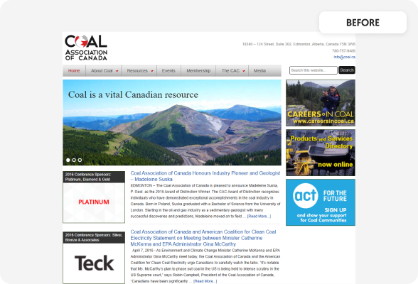 COAL website before