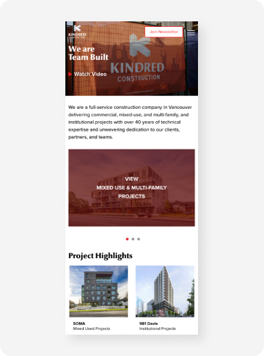Case study for Kindred Construction