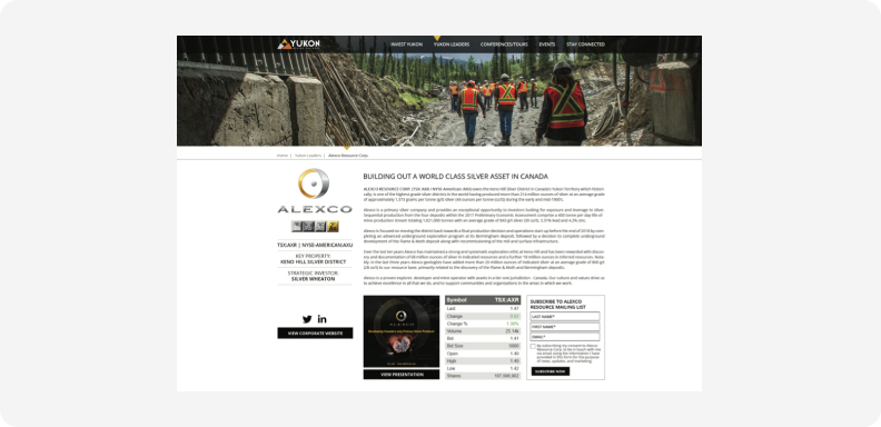 Case study for Yukon Mining Alliance